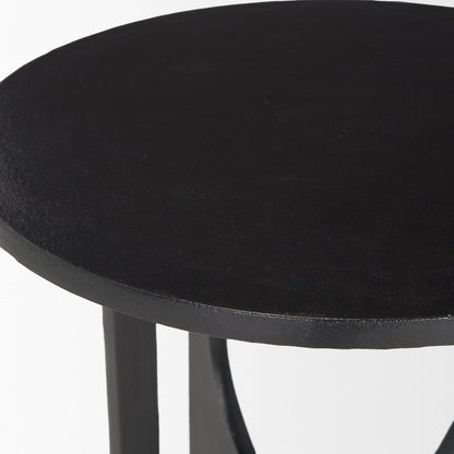 Mercana Sobi Matte Black Round Accent Table