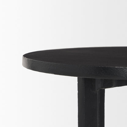 Mercana Sobi Matte Black Round Accent Table
