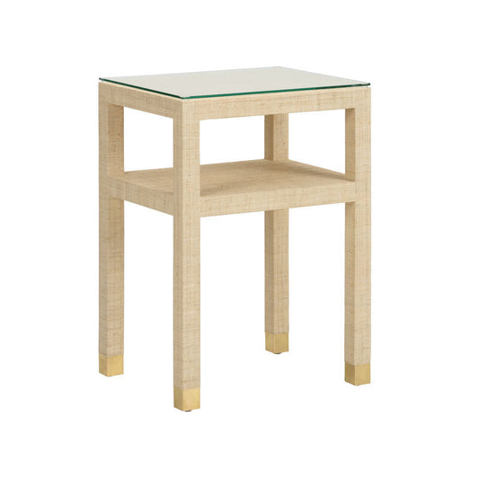 Socialite Natural Saguran Warpped End Table-Side Tables-Wildwood-LOOMLAN