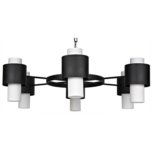 Socrates Chandelier, Steel with Black Finish-Chandeliers-Noir-Sideboards and Things