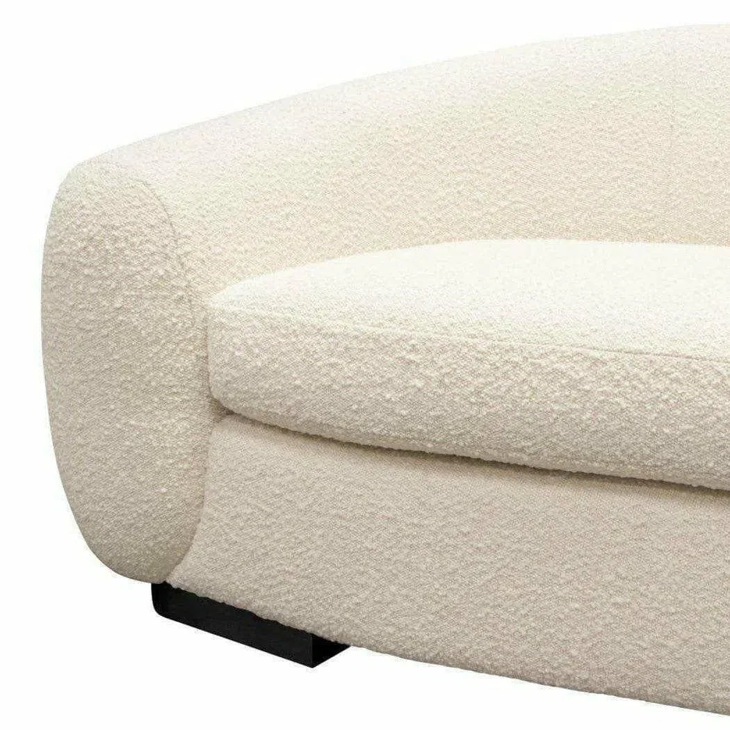 Sofa in Bone Boucle Textured Fabric Contoured Arms & Back Sofas & Loveseats Sideboards and Things  By Diamond Sofa