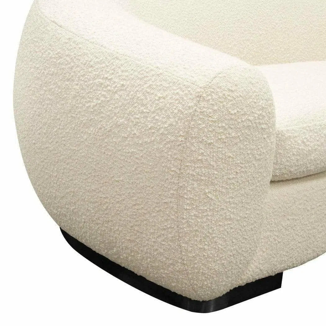 Sofa in Bone Boucle Textured Fabric Contoured Arms & Back Sofas & Loveseats Sideboards and Things  By Diamond Sofa