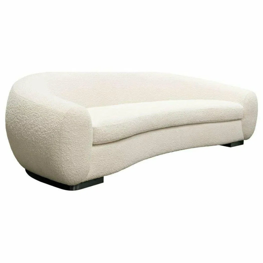 Sofa in Bone Boucle Textured Fabric Contoured Arms & Back Sofas & Loveseats Sideboards and Things  By Diamond Sofa