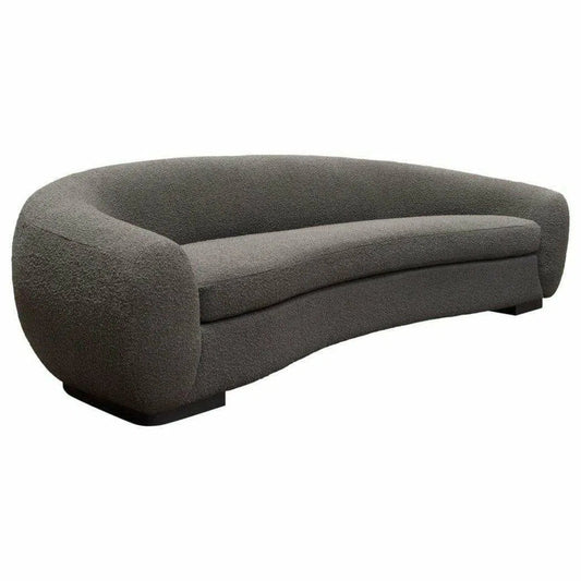 Sofa in Charcoal Boucle Textured Fabric Contoured Arms & Back Sofas & Loveseats Sideboards and Things  By Diamond Sofa