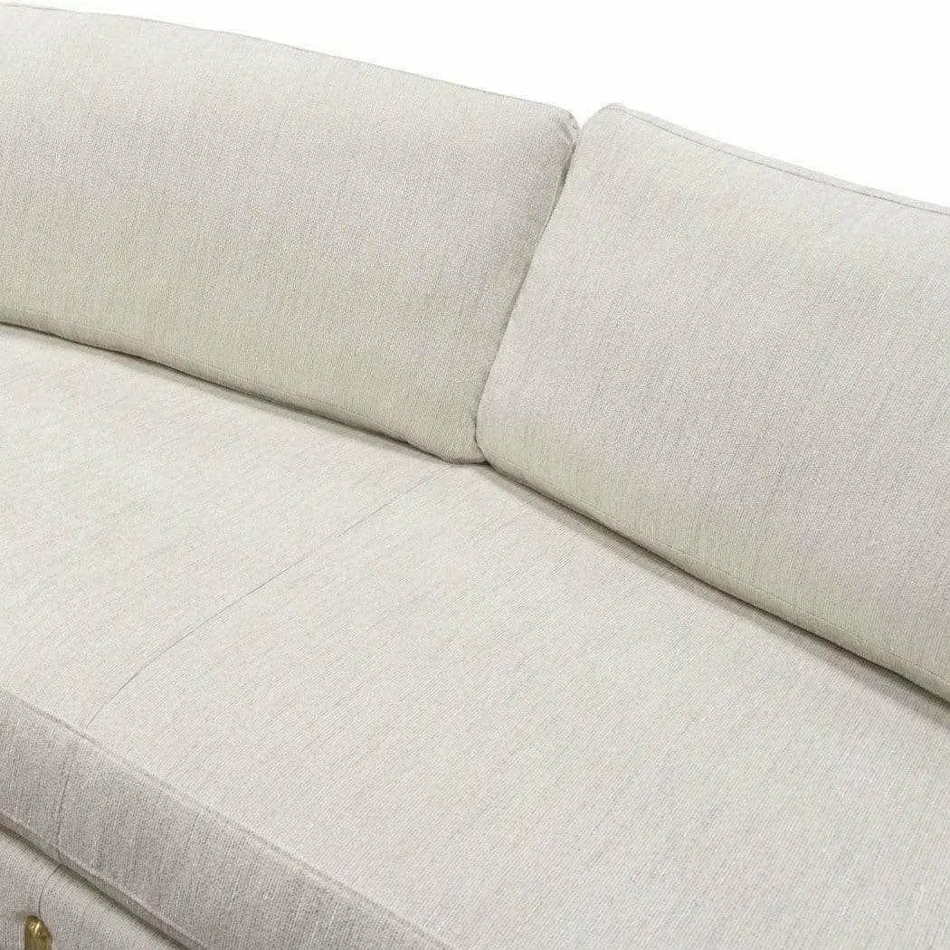 Sofa in Light Cream Fabric with Gold Metal Legs Sofas & Loveseats Sideboards and Things  By Diamond Sofa