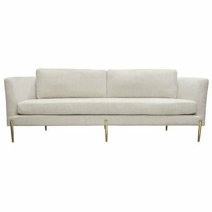 Sofa in Light Cream Fabric with Gold Metal Legs Sofas & Loveseats Sideboards and Things  By Diamond Sofa