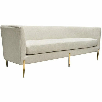 Sofa in Light Cream Fabric with Gold Metal Legs Sofas & Loveseats Sideboards and Things  By Diamond Sofa