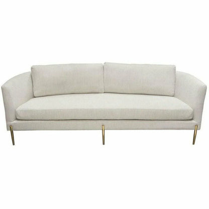 Sofa in Light Cream Fabric with Gold Metal Legs Sofas & Loveseats Sideboards and Things  By Diamond Sofa