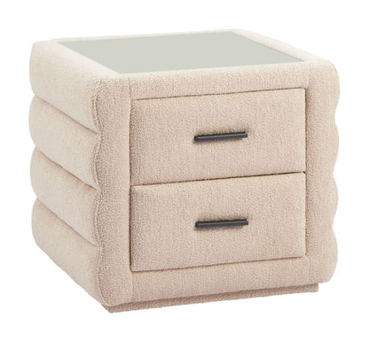 Zuo Modern Soffice Two Drawers Shearling Fabric Nightstand