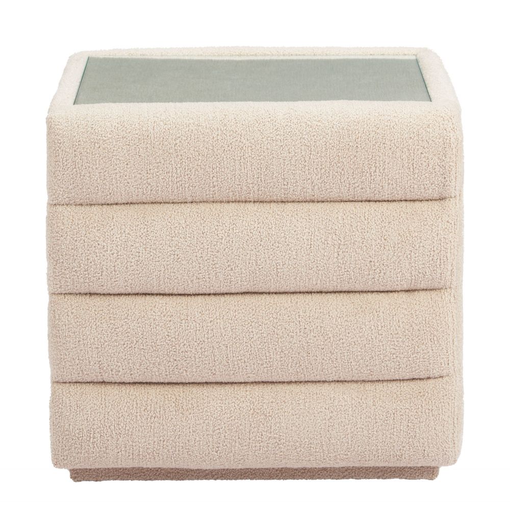 Zuo Modern Soffice Two Drawers Shearling Fabric Nightstand