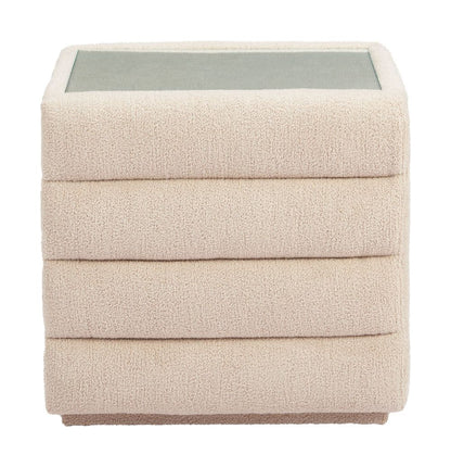 Zuo Modern Soffice Two Drawers Shearling Fabric Nightstand