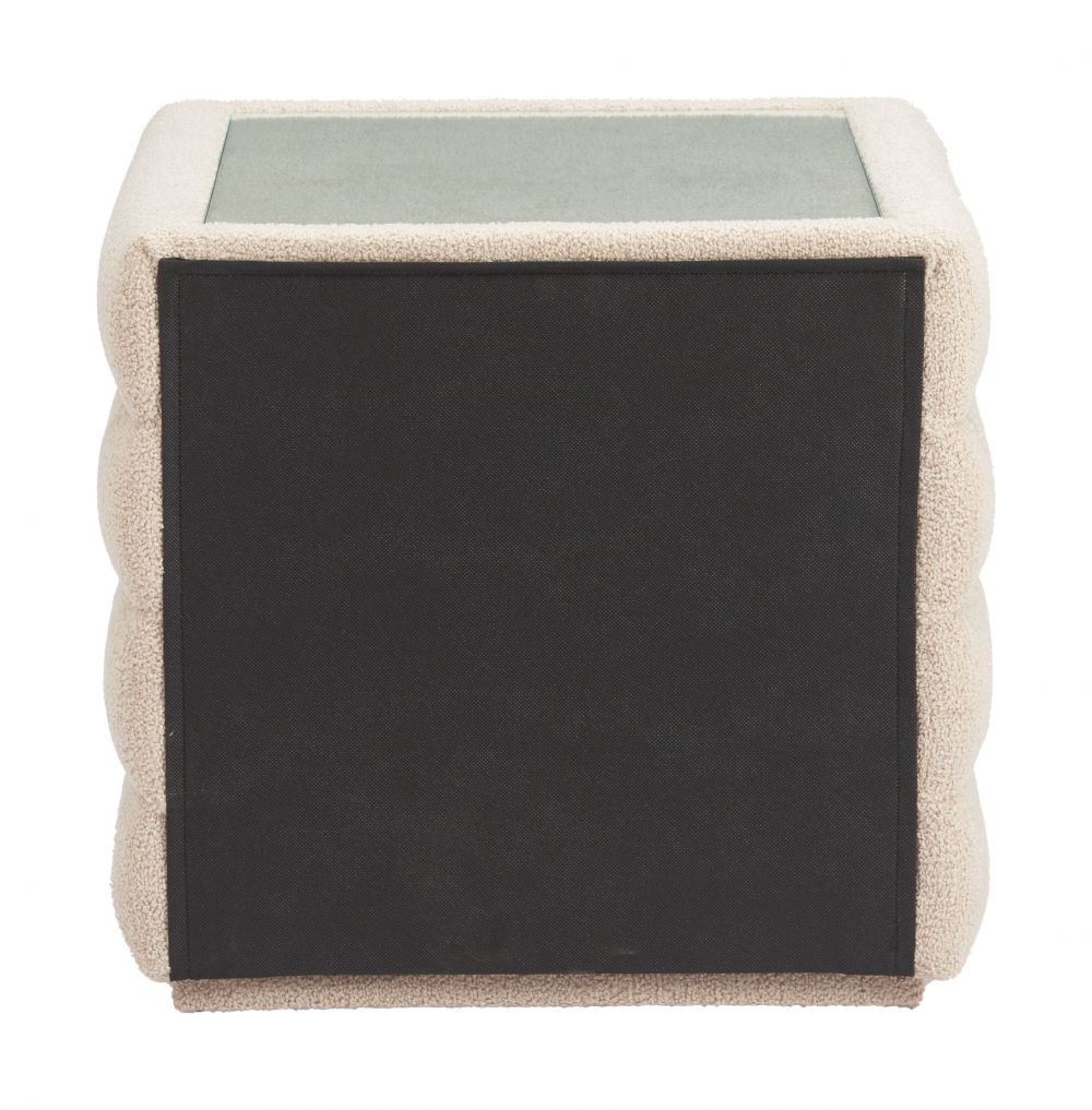 Zuo Modern Soffice Two Drawers Shearling Fabric Nightstand