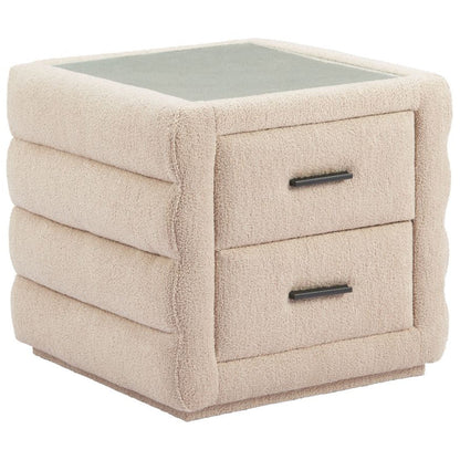 Zuo Modern Soffice Two Drawers Shearling Fabric Nightstand