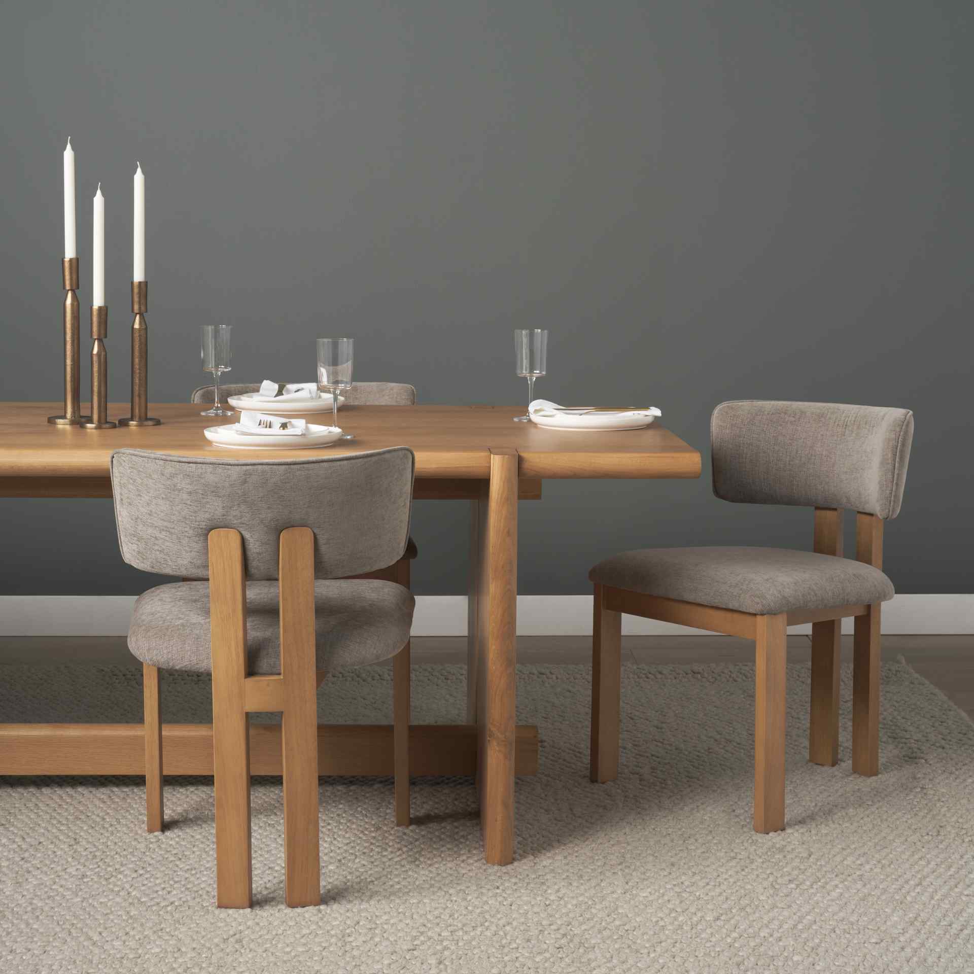 Mercana Soho Curved Open Back Fabric Dining Chair 2PC