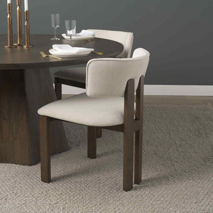 Mercana Soho Curved Open Back Fabric Dining Chair 2PC