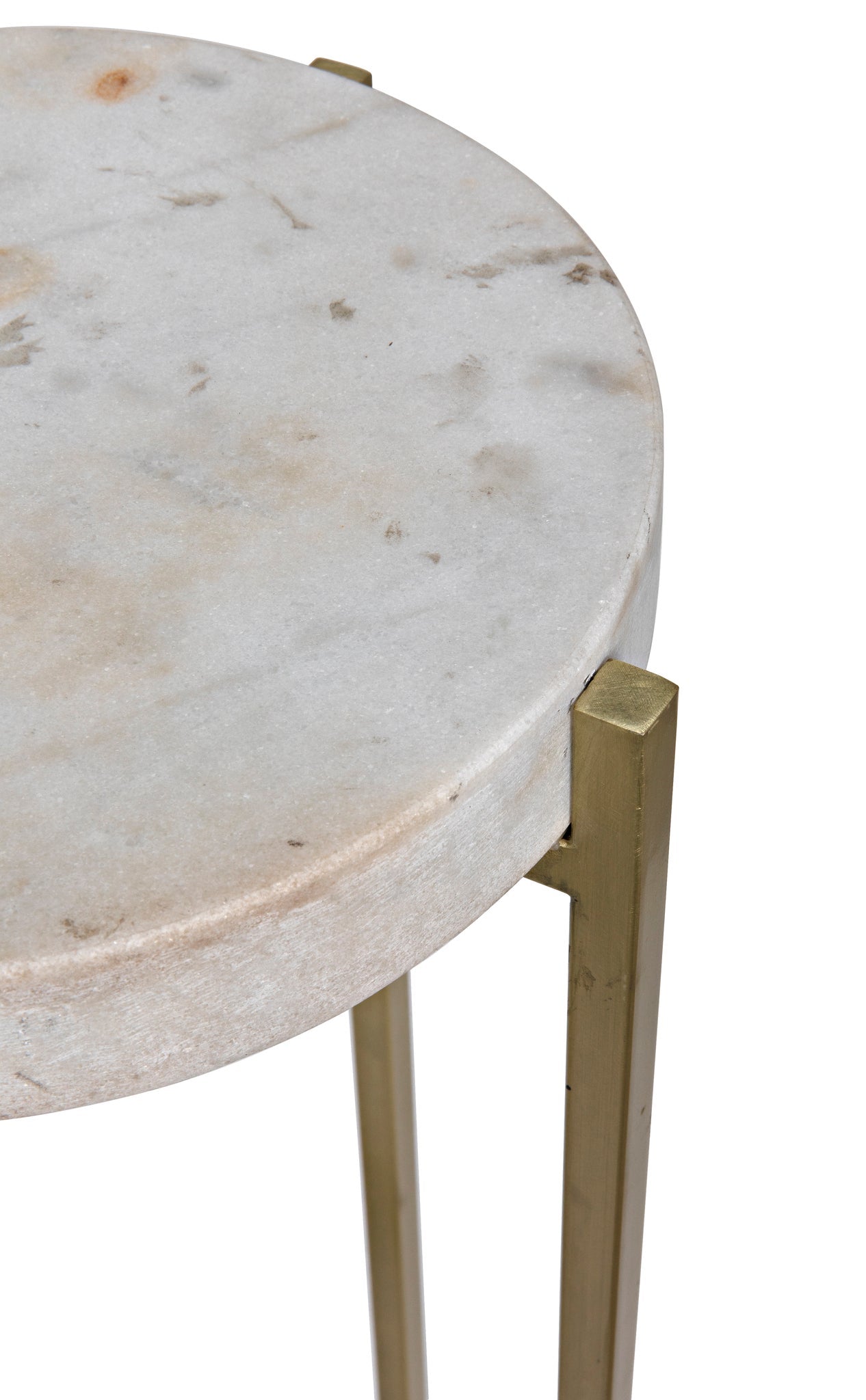 Soho Steel and Marble Round Side Table-Side Tables-Noir-Sideboards and Things