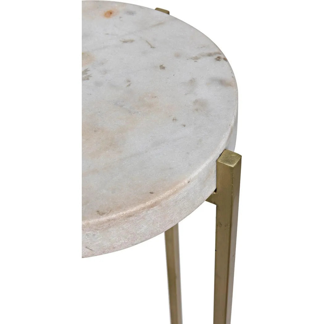 Noir Soho Steel and Marble Round Side Table