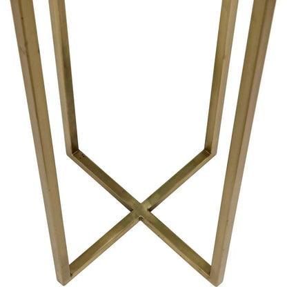Noir Soho Steel and Marble Round Side Table