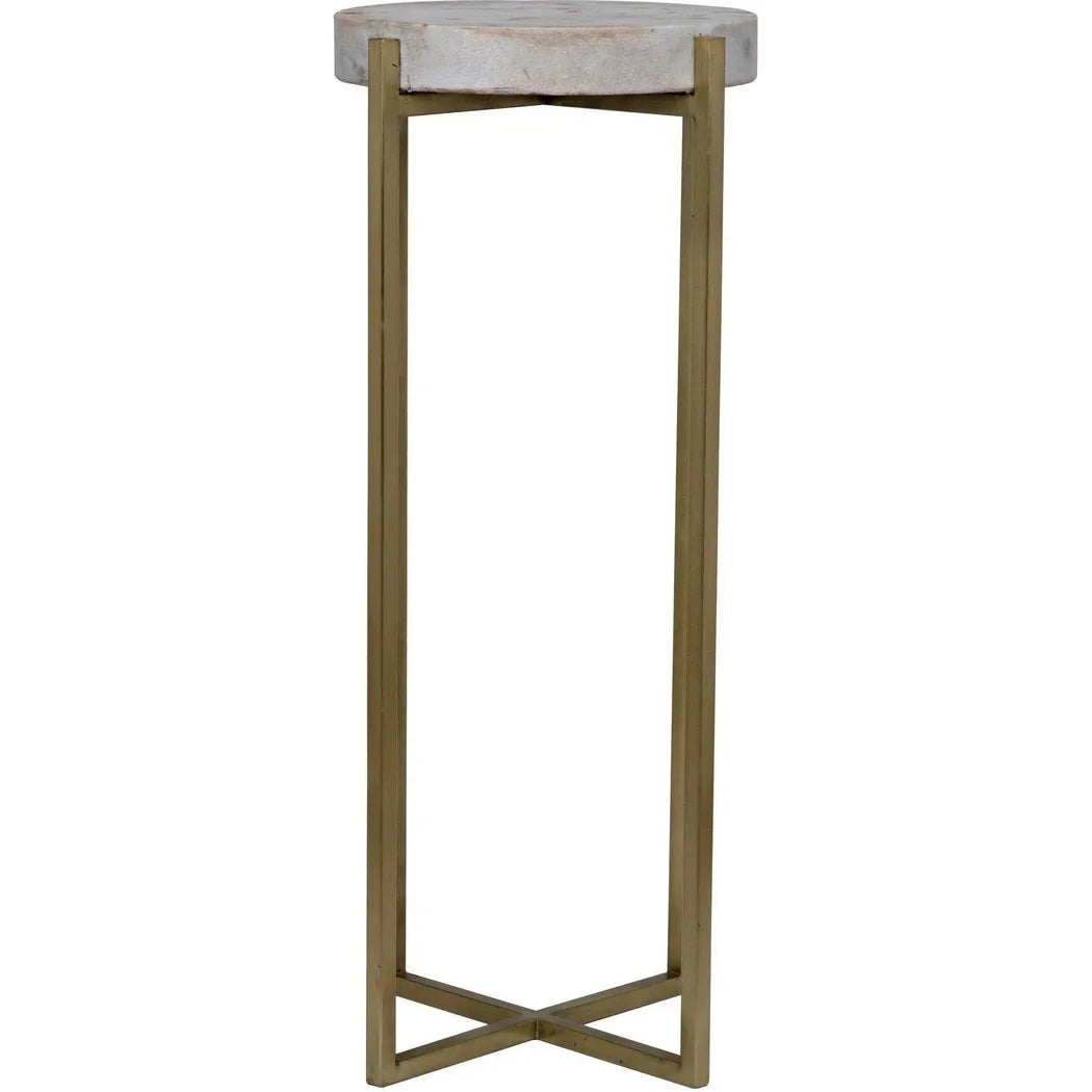 Noir Soho Steel and Marble Round Side Table