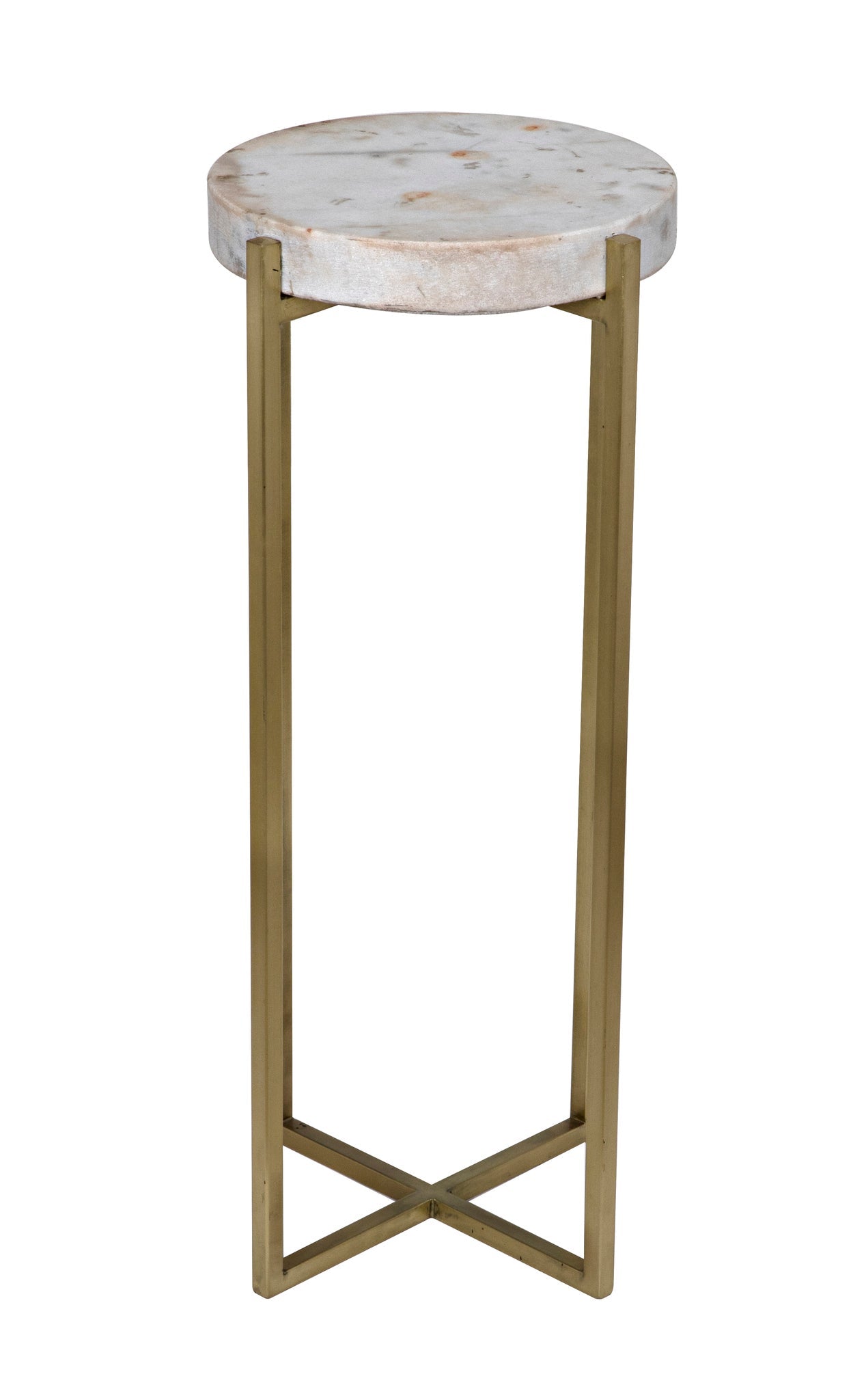 Soho Steel and Marble Round Side Table-Side Tables-Noir-Sideboards and Things