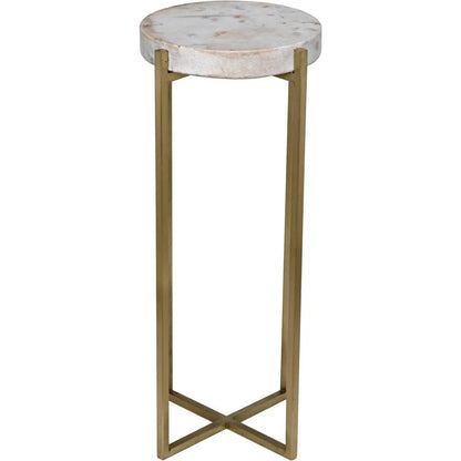 Noir Soho Steel and Marble Round Side Table