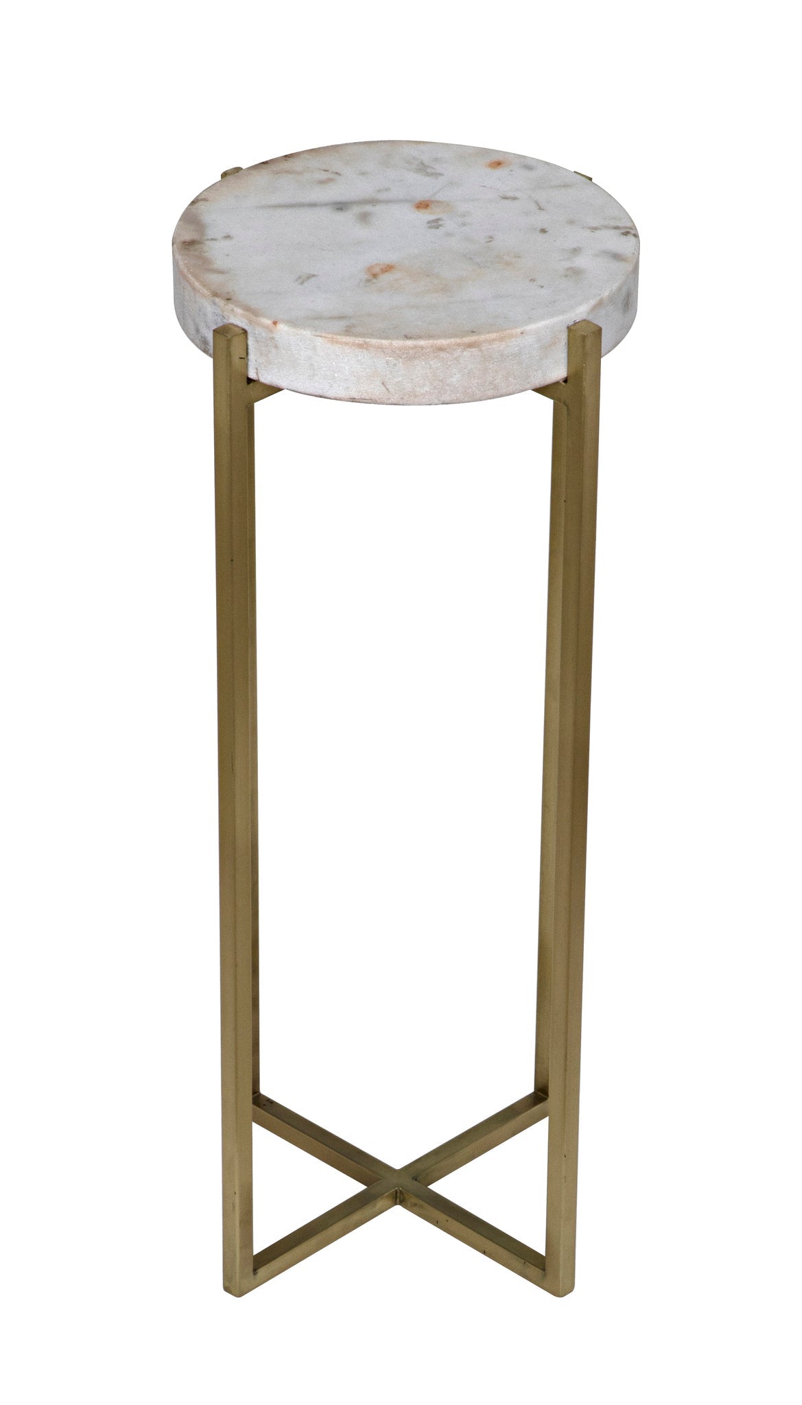 Soho Steel and Marble Round Side Table-Side Tables-Noir-Sideboards and Things