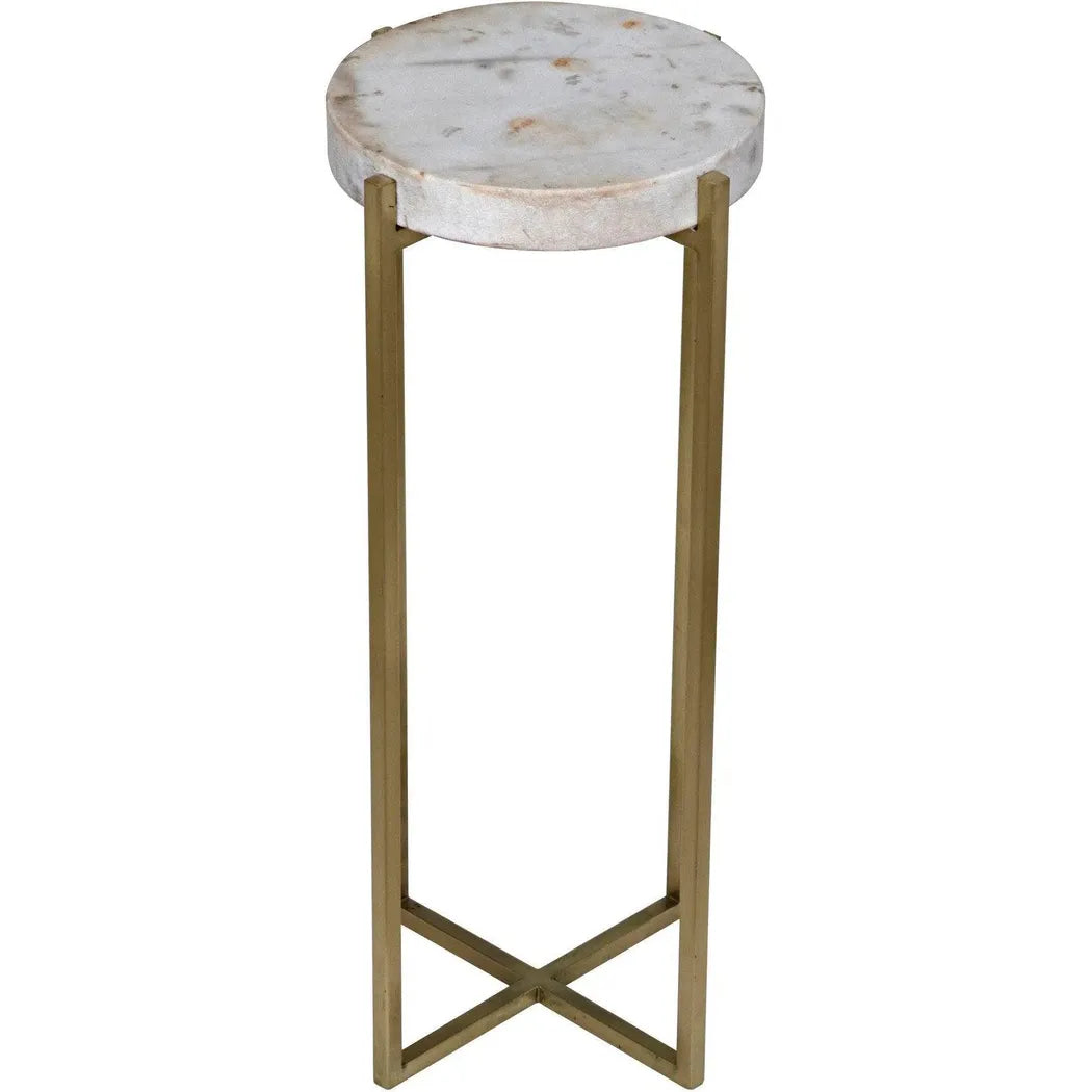 Noir Soho Steel and Marble Round Side Table