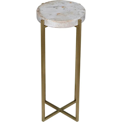Noir Soho Steel and Marble Round Side Table