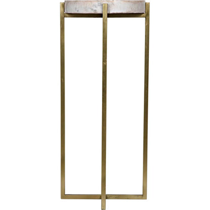 Noir Soho Steel and Marble Round Side Table