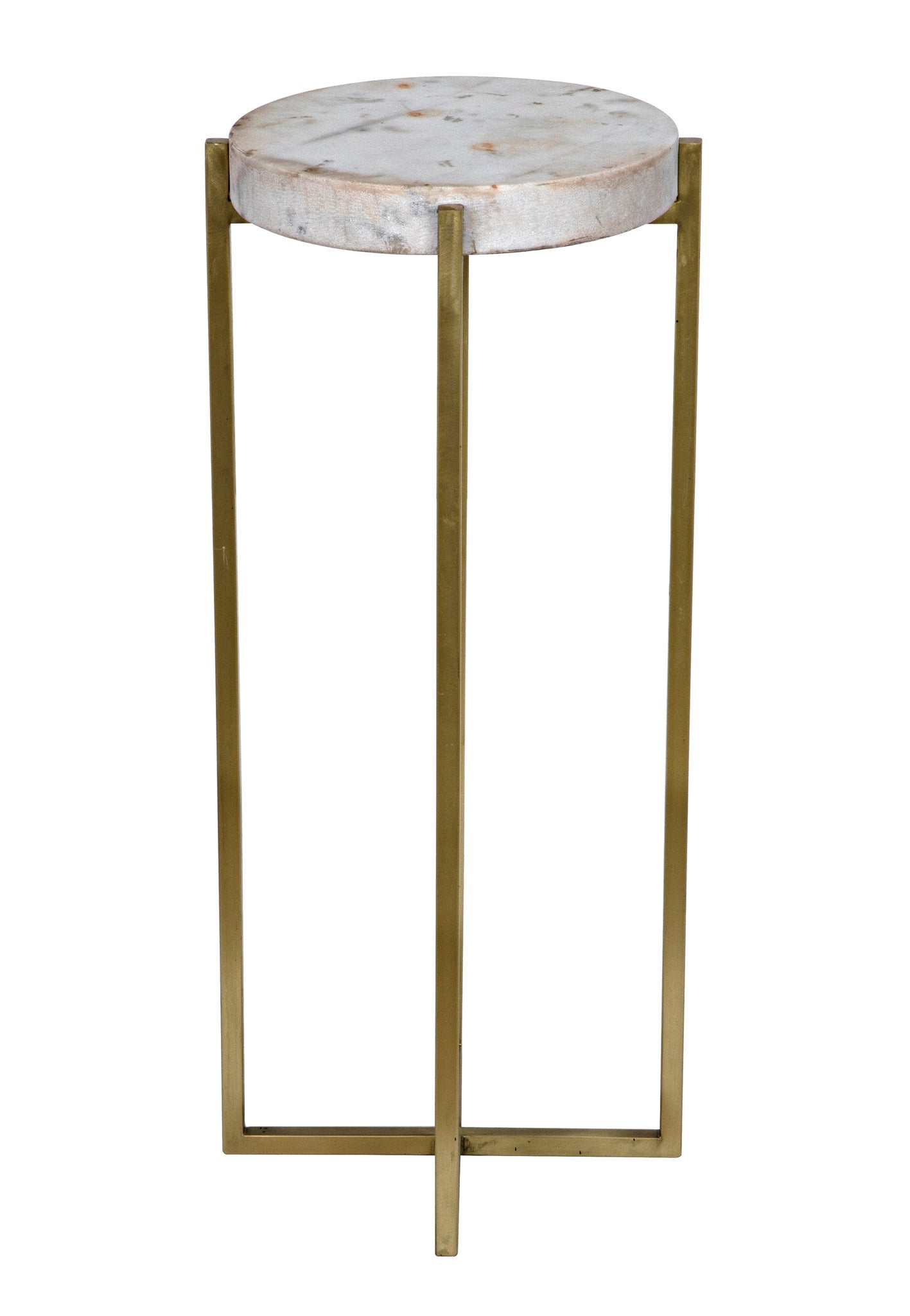 Soho Steel and Marble Round Side Table-Side Tables-Noir-Sideboards and Things