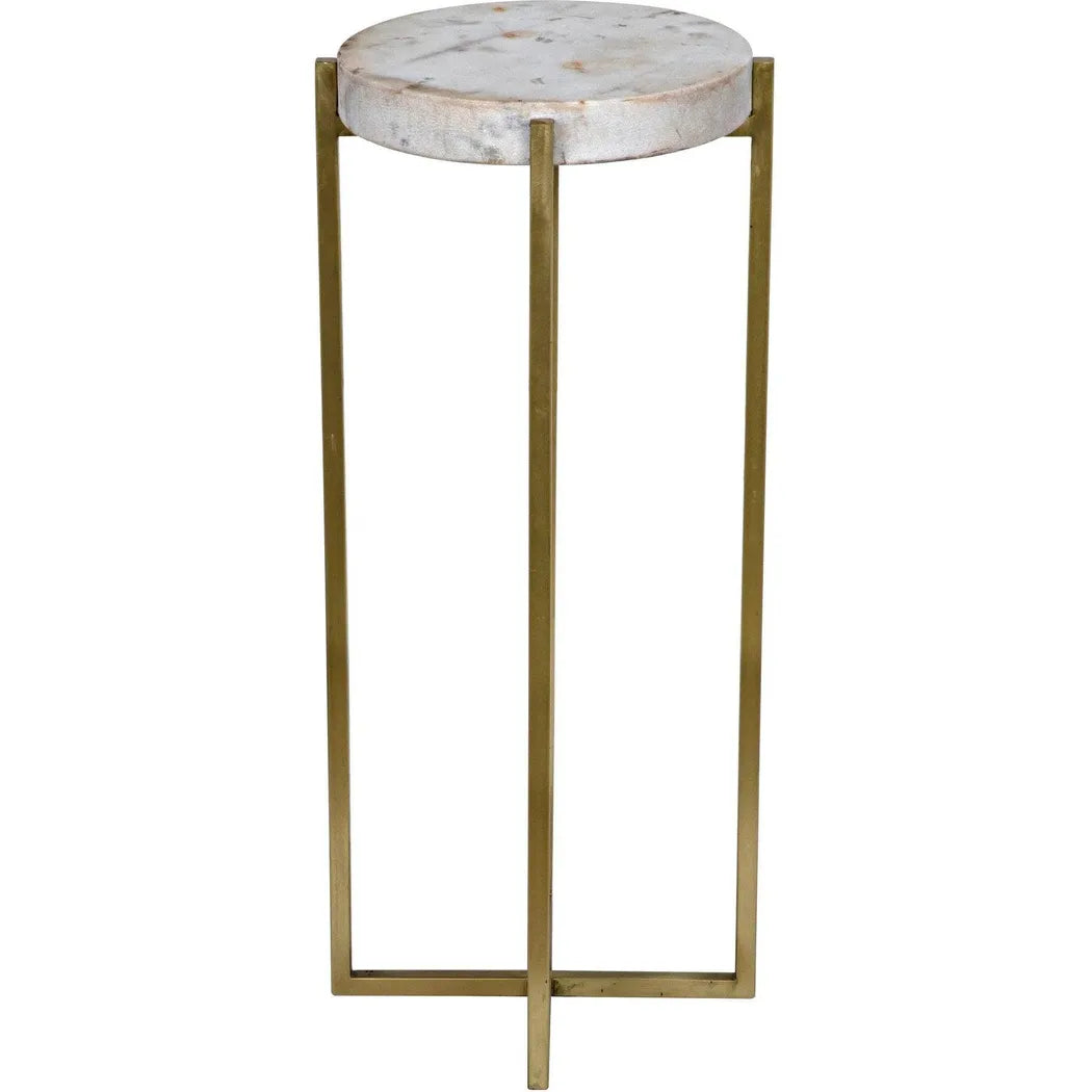 Noir Soho Steel and Marble Round Side Table