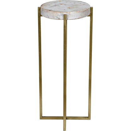 Noir Soho Steel and Marble Round Side Table