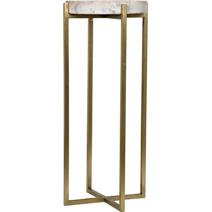 Noir Soho Steel and Marble Round Side Table