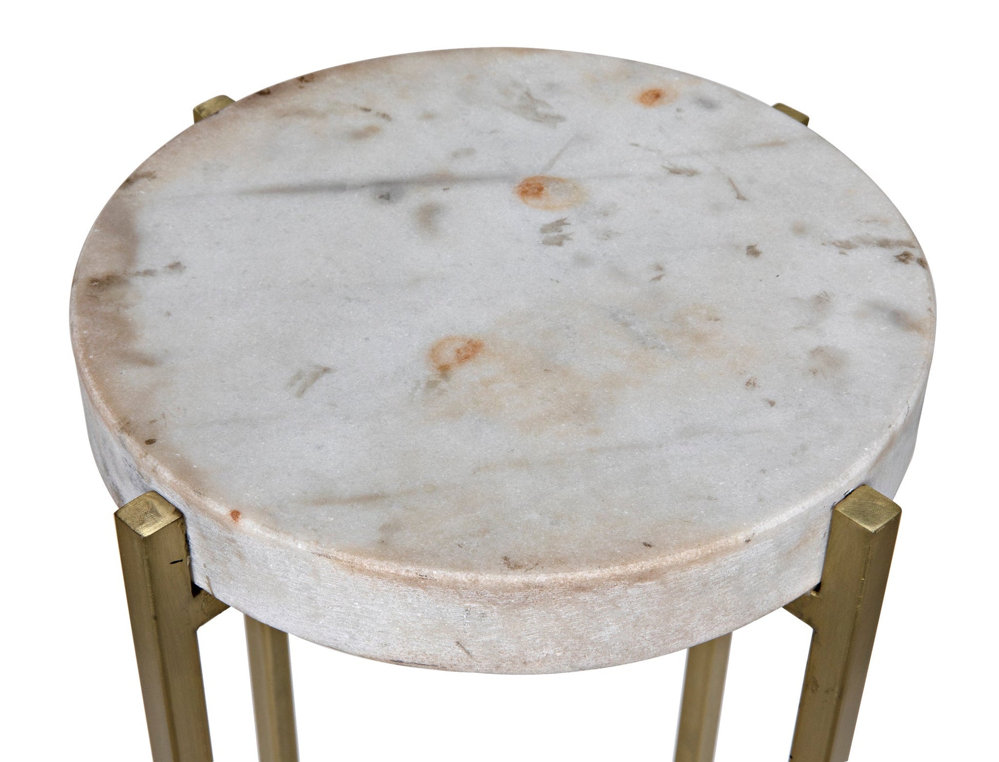 Soho Steel and Marble Round Side Table-Side Tables-Noir-Sideboards and Things