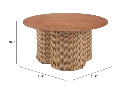 Zuo Modern Soka Aluminum Round Outdoor Coffee Table