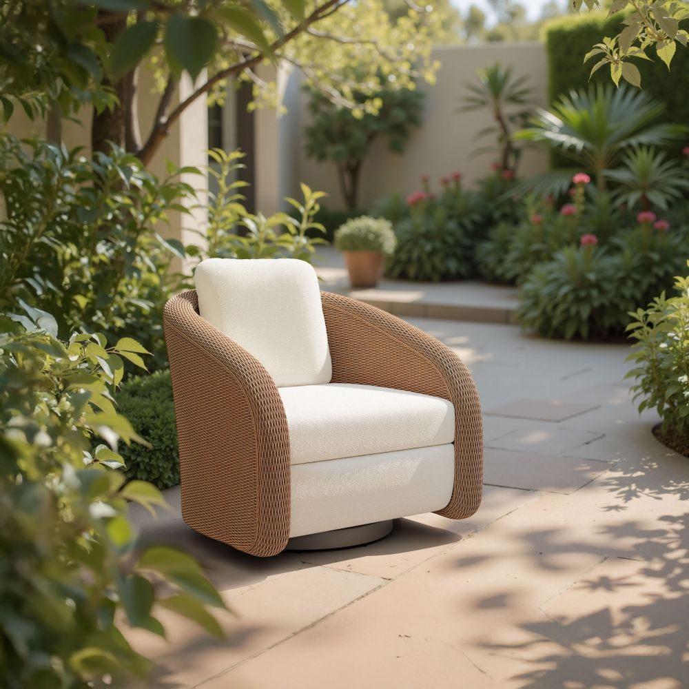 Zuo Modern Solara Olefin Fabric Swivel Outdoor Accent Chair