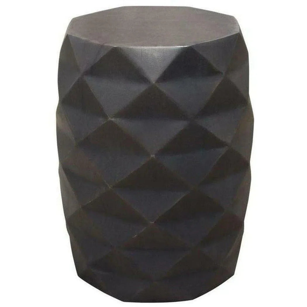 Solid Mango Wood Accent Table in Grey Finish Geometric Motif Side Tables Sideboards and Things  By Diamond Sofa