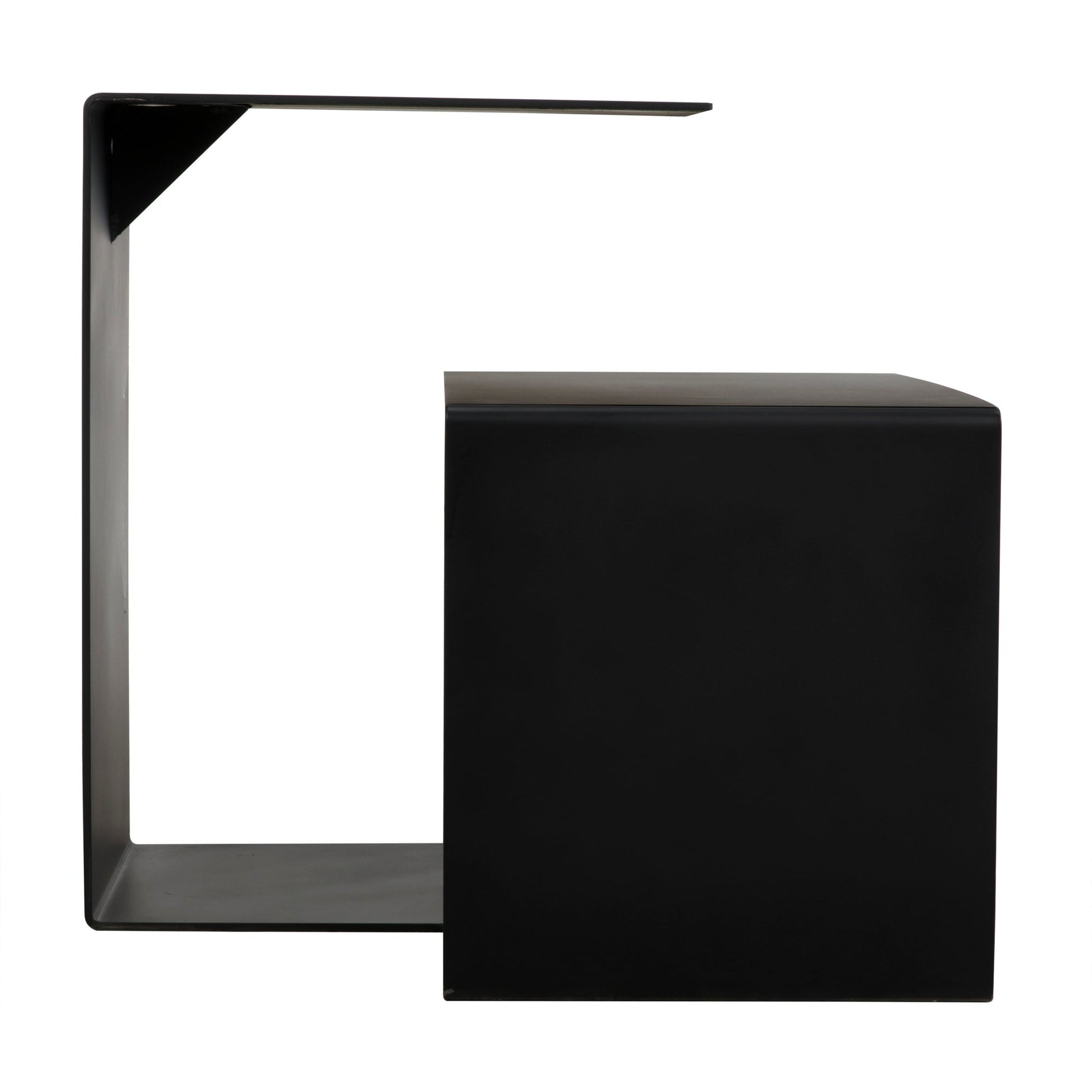 Solo Side Table, Black Steel-Side Tables-Noir-Sideboards and Things