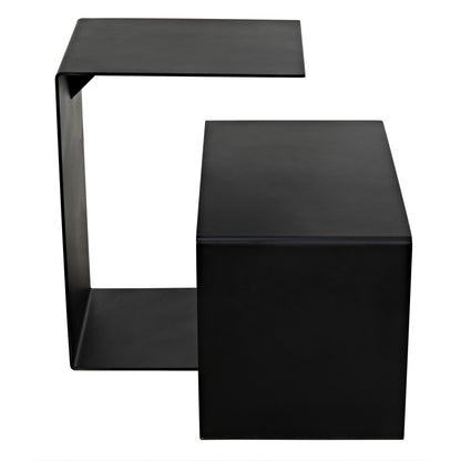 Solo Side Table, Black Steel-Side Tables-Noir-Sideboards and Things