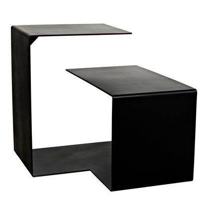 Solo Side Table, Black Steel-Side Tables-Noir-Sideboards and Things