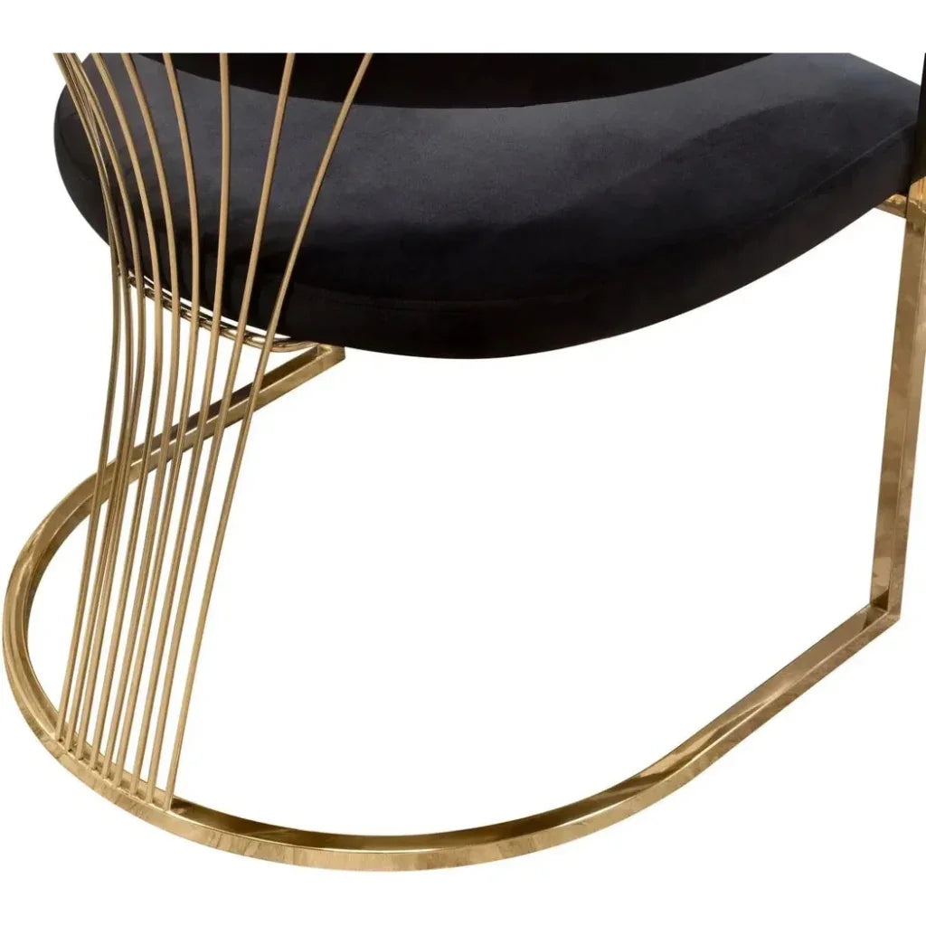 Diamond Sofa Solstice Black Velvet Dining Chair