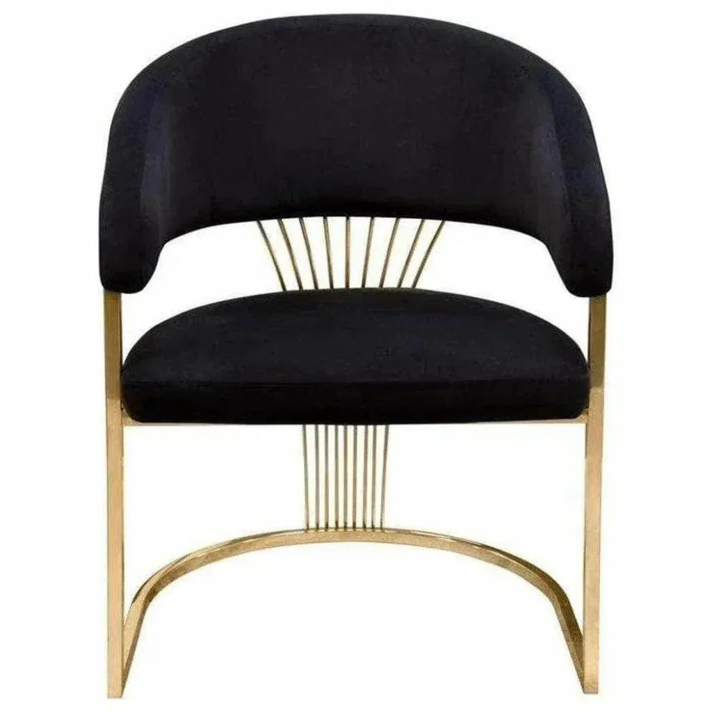 Diamond Sofa Solstice Black Velvet Dining Chair