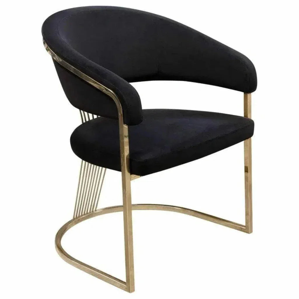 Diamond Sofa Solstice Black Velvet Dining Chair