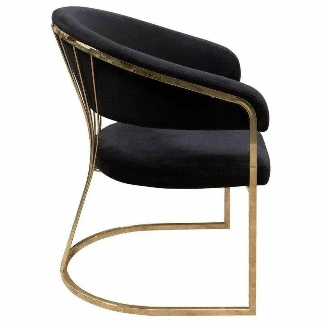 Diamond Sofa Solstice Black Velvet Dining Chair