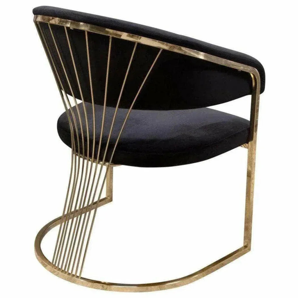 Diamond Sofa Solstice Black Velvet Dining Chair