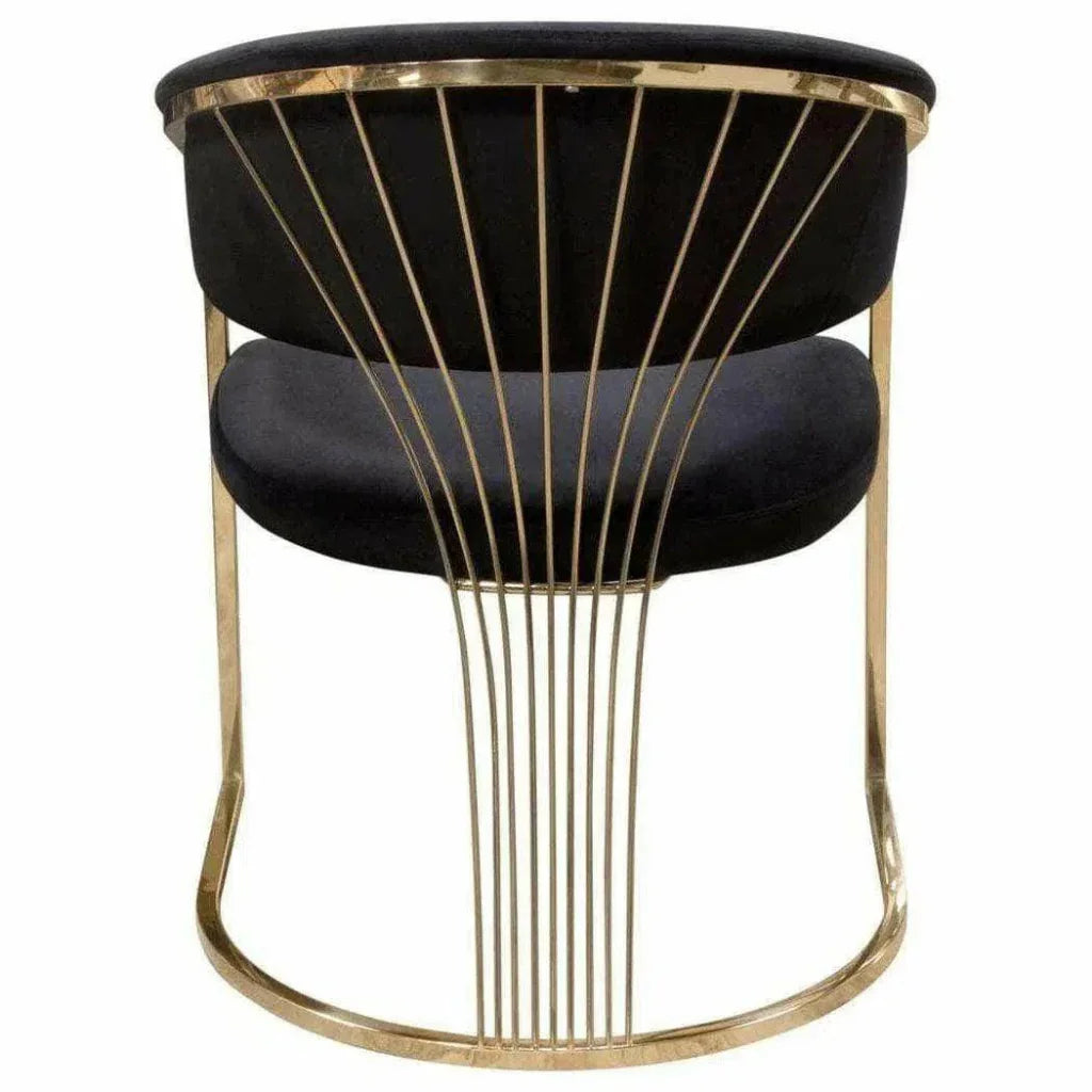 Diamond Sofa Solstice Black Velvet Dining Chair