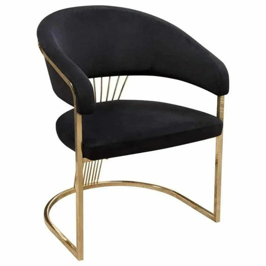 Diamond Sofa Solstice Black Velvet Dining Chair