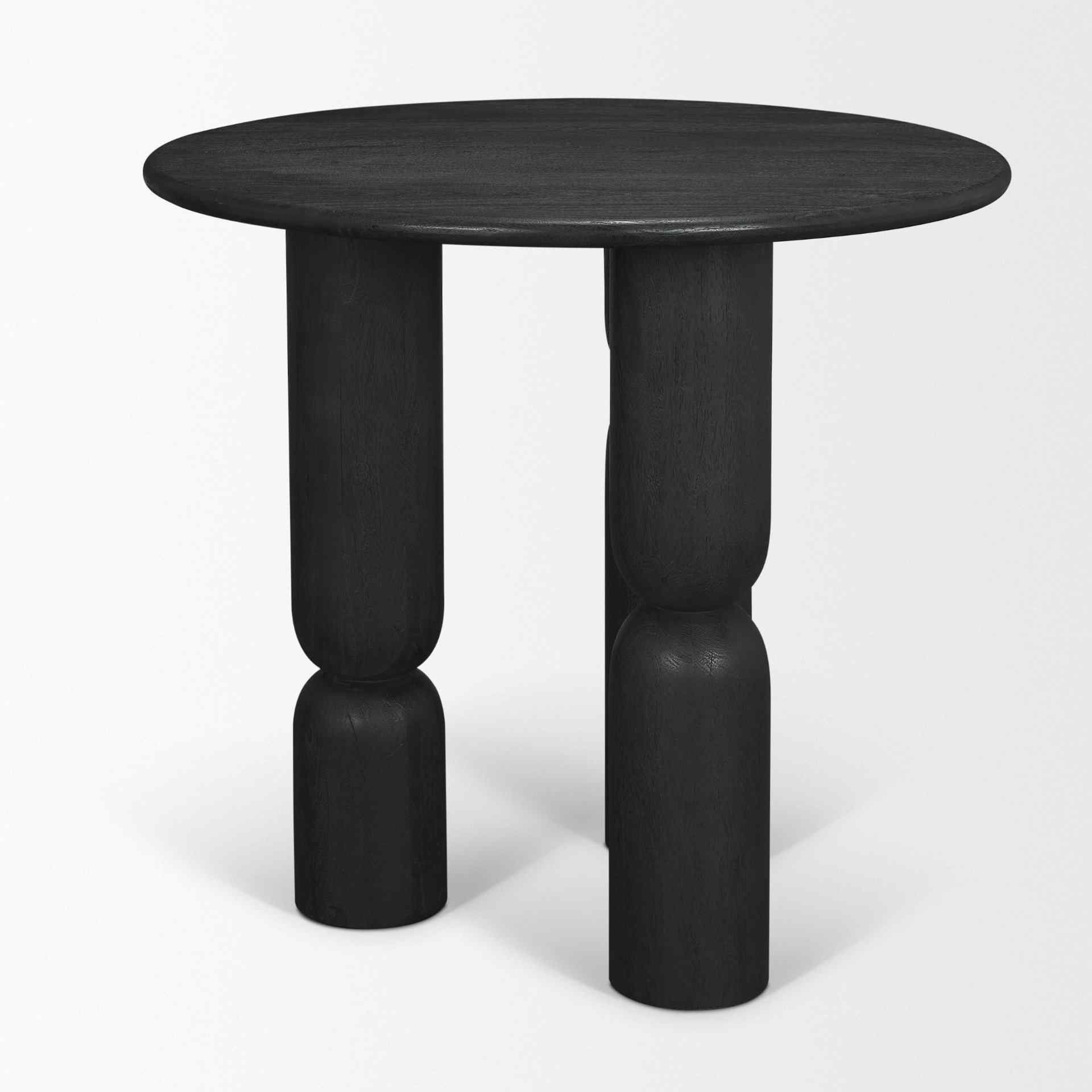 Mercana Sonel Wooden Black Pedestal Foyer Table