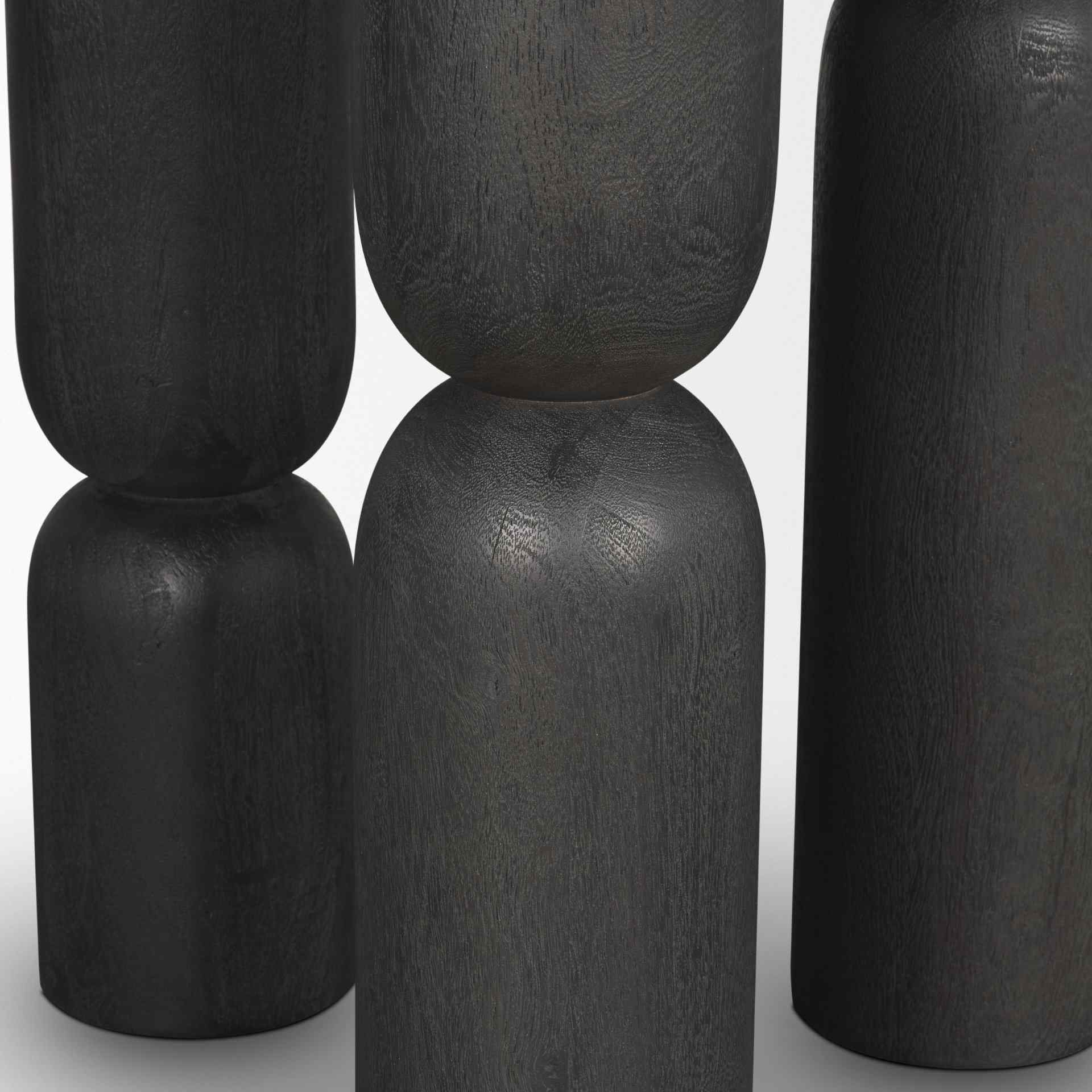 Mercana Sonel Wooden Black Pedestal Foyer Table