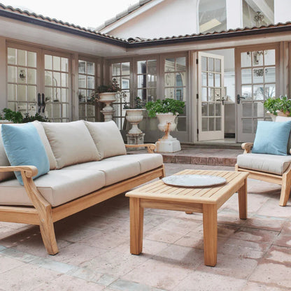 Sonoma Teak Patio Deep Sofa Set with Sunbrella 4PC - LOOMLAN - HiTeak - Outdoor Sofas & Loveseats